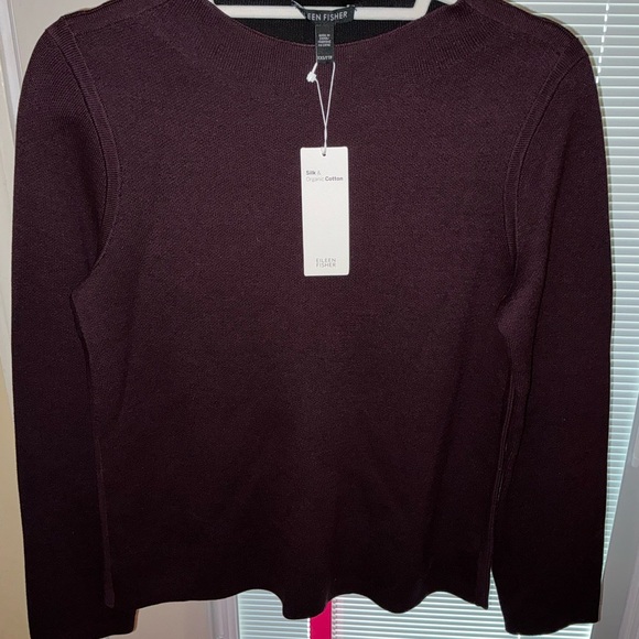 Eileen Fisher Funnel Neck Sweater Casis Size XXS 19” B x 24” L - Picture 10 of 16